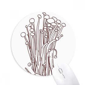 Dıythinker Flammulina Velutipes Mantar Desenli Baskılı Yuvarlak Kaymaz Kauçuk Mouse Pad