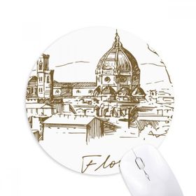 Dıythinker Floransa Katedrali İtalya Desenli Baskılı Yuvarlak Kaymaz Kauçuk Mouse Pad
