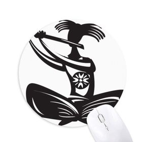 Dıythinker Flute Celebrate Silhouette Meksika Meksika Baskılı Yuvarlak Kaymaz Kauçuk Mouse Pad