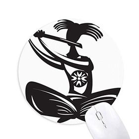 Dıythinker Flute Celebrate Silhouette Meksika Meksika Baskılı Yuvarlak Kaymaz Kauçuk Mouse Pad