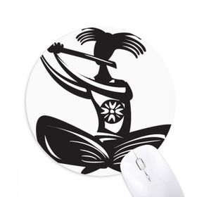 Dıythinker Flute Celebrate Silhouette Meksika Meksika Baskılı Yuvarlak Kaymaz Kauçuk Mouse Pad