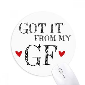 Dıythinker For BF It From My GF Boyfriend Baskılı Yuvarlak Kaymaz Kauçuk Mouse Pad