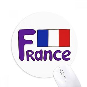 Dıythinker Fransa Ulusal Bayrağı Mavi Desenli Baskılı Yuvarlak Kaymaz Kauçuk Mouse Pad