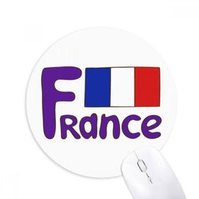 Dıythinker Fransa Ulusal Bayrağı Mavi Desenli Baskılı Yuvarlak Kaymaz Kauçuk Mouse Pad