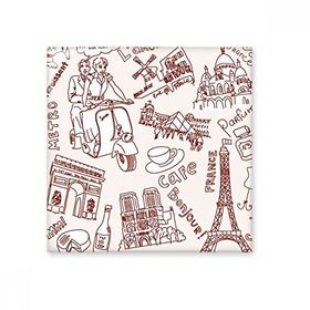 Dıythinker Fransa Zafer Kemeri Louvre Eyfel Kulesi Seramik 10x10 cm Seramik Karo