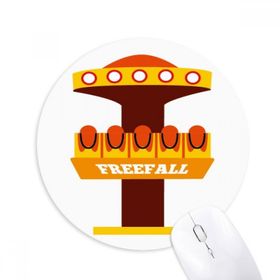 Dıythinker Free Fall Eğlence Parkı Renkli İllüstrasyon Baskılı Yuvarlak Kaymaz Kauçuk Mouse Pad