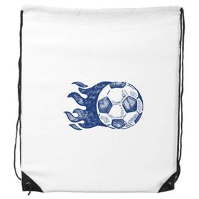 Dıythinker Futbol Alev Mavi Desenli Futbol İpli Sırt Çantası