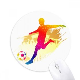 Dıythinker Futbol Atletleri Atış Çalışan Hareketli Baskılı Yuvarlak Kaymaz Kauçuk Mouse Pad