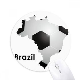 Dıythinker Futbol Brezilya Haritası Şekilli Brezilya Slogan Baskılı Yuvarlak Kaymaz Kauçuk Mouse Pad