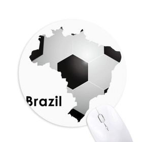 Dıythinker Futbol Brezilya Haritası Şekilli Brezilya Slogan Baskılı Yuvarlak Kaymaz Kauçuk Mouse Pad