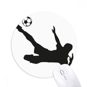 Dıythinker Futbol Futbol Silüeti Spor Baskılı Yuvarlak Kaymaz Kauçuk Mouse Pad