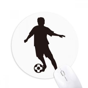 Dıythinker Futbol Futbol Silüeti Spor Baskılı Yuvarlak Kaymaz Kauçuk Mouse Pad