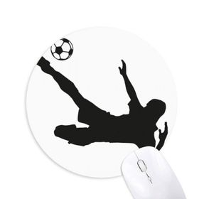 Dıythinker Futbol Futbol Silüeti Spor Baskılı Yuvarlak Kaymaz Kauçuk Mouse Pad