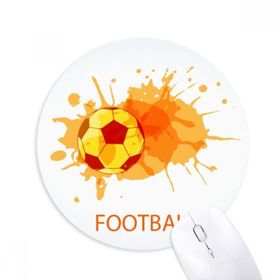 Dıythinker Futbol Futbol Turuncu Spor Baskılı Yuvarlak Kaymaz Kauçuk Mouse Pad