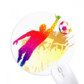 Dıythinker Futbol Kaleci Blokları Futbol Baskılı Yuvarlak Kaymaz Kauçuk Mouse Pad