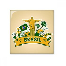 Dıythinker Futbol Monte Corcovado Papağan Brezilya Kültürel Element 10x10 cm Seramik Karo
