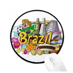 Dıythinker Futbol Oscar Niemeyer Brezilya Graffiti Yuvarlak Kaymaz Mouse Pad