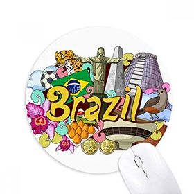 Dıythinker Futbol Oscar Niemeyer Brezilya Grafiti Baskılı Yuvarlak Kaymaz Kauçuk Mouse Pad
