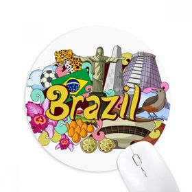 Dıythinker Futbol Oscar Niemeyer Brezilya Grafiti Baskılı Yuvarlak Kaymaz Kauçuk Mouse Pad