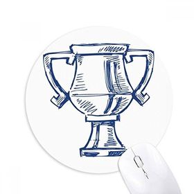 Dıythinker Futbol Şampiyonası Kupa Mavi Baskılı Yuvarlak Kaymaz Kauçuk Mouse Pad