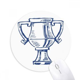 Dıythinker Futbol Şampiyonası Kupa Mavi Baskılı Yuvarlak Kaymaz Kauçuk Mouse Pad