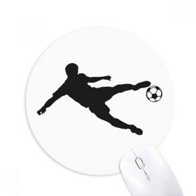 Dıythinker Futbol Silüeti Spor Baskılı Yuvarlak Kaymaz Kauçuk Mouse Pad
