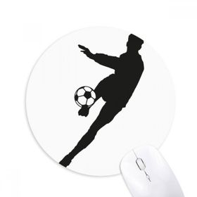 Dıythinker Futbol Silüeti Spor Baskılı Yuvarlak Kaymaz Kauçuk Mouse Pad