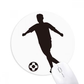 Dıythinker Futbol Silüeti Spor Baskılı Yuvarlak Kaymaz Kauçuk Mouse Pad
