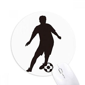 Dıythinker Futbol Silüeti Spor Baskılı Yuvarlak Kaymaz Kauçuk Mouse Pad