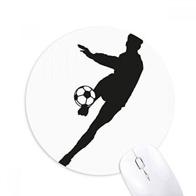 Dıythinker Futbol Silüeti Spor Baskılı Yuvarlak Kaymaz Kauçuk Mouse Pad