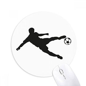 Dıythinker Futbol Silüeti Spor Baskılı Yuvarlak Kaymaz Kauçuk Mouse Pad