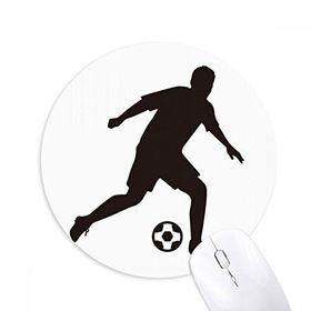 Dıythinker Futbol Silüeti Spor Baskılı Yuvarlak Kaymaz Kauçuk Mouse Pad