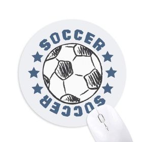 Dıythinker Futbol Spor Çizim Baskılı Yuvarlak Kaymaz Kauçuk Mouse Pad