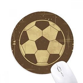 Dıythinker Futbol Spor İllüstrasyon Siyah Desen Baskılı Yuvarlak Kaymaz Kauçuk Mouse Pad