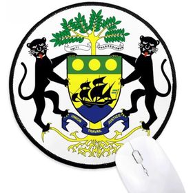 Dıythinker Gabon Afrika Avrupa Ulusal Amblem Yuvarlak Kaymaz Mouse Pad