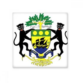 Dıythinker Gabonese Afrika Avrupa Ulusal Amblem 10x10 cm Seramik Karo