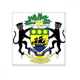 Dıythinker Gabonese Afrika Avrupa Ulusal Amblem 10x10 cm Seramik Karo