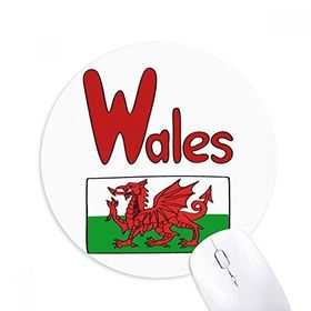 Dıythinker Galler Ulusal Bayrak Kırmızı Yeşil Desen Baskılı Yuvarlak Kaymaz Kauçuk Mouse Pad