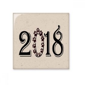 Dıythinker Garland 2018 Font Happy New Year Seramik Bisque Fayans 10x10 cm Seramik Karo