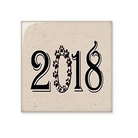 Dıythinker Garland 2018 Font Happy New Year Seramik Bisque Fayans 10x10 cm Seramik Karo