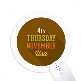 Dıythinker Garland Şükran Günü Baskılı Yuvarlak Desenli Baskılı Yuvarlak Kaymaz Kauçuk Mouse Pad