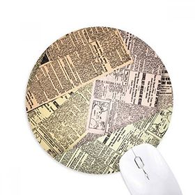 Dıythinker Gazete Damar Desenli Arka Plan Baskılı Yuvarlak Kaymaz Kauçuk Mouse Pad
