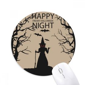 Dıythinker Gece Hayalet Korku Cadılar Bayramı Balkabağı Baskılı Yuvarlak Kaymaz Kauçuk Mouse Pad