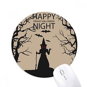 Dıythinker Gece Hayalet Korku Cadılar Bayramı Balkabağı Baskılı Yuvarlak Kaymaz Kauçuk Mouse Pad