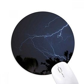 Dıythinker Gece Karanlık Ormancılık Bilim Doğa Manzarası Baskılı Yuvarlak Kaymaz Kauçuk Mouse Pad