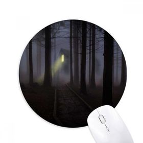 Dıythinker Gece Karanlık Ormancılık Bilim Doğa Manzarası Baskılı Yuvarlak Kaymaz Kauçuk Mouse Pad