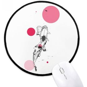 Dıythinker Gelenek Çifti Çin Balık Yuvarlak Kaymaz Mouse Pad