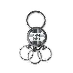 Dıythinker Geleneksel Çin Çin Çin Dört Blessings Soyut Sanat Kültürü Yuvarlak Sembol Metal Anahtarlık