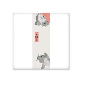 Dıythinker Geleneksel Japon Çin Kültürü Balık Seramik 10x10 cm Seramik Karo