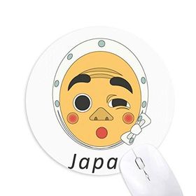 Dıythinker Geleneksel Japon Komik Adam Maskesi Baskılı Yuvarlak Kaymaz Kauçuk Mouse Pad